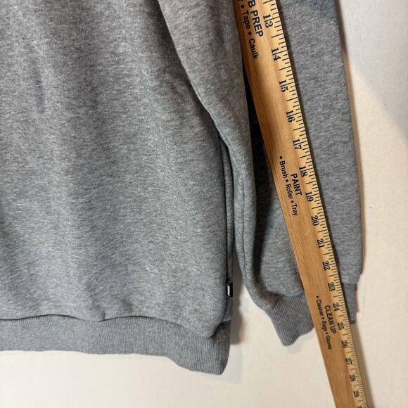 Puma Tracksuit Set Mens Large Heather Gray Stretch Logo Fleece Lined Crewneck - Picture 16 of 16